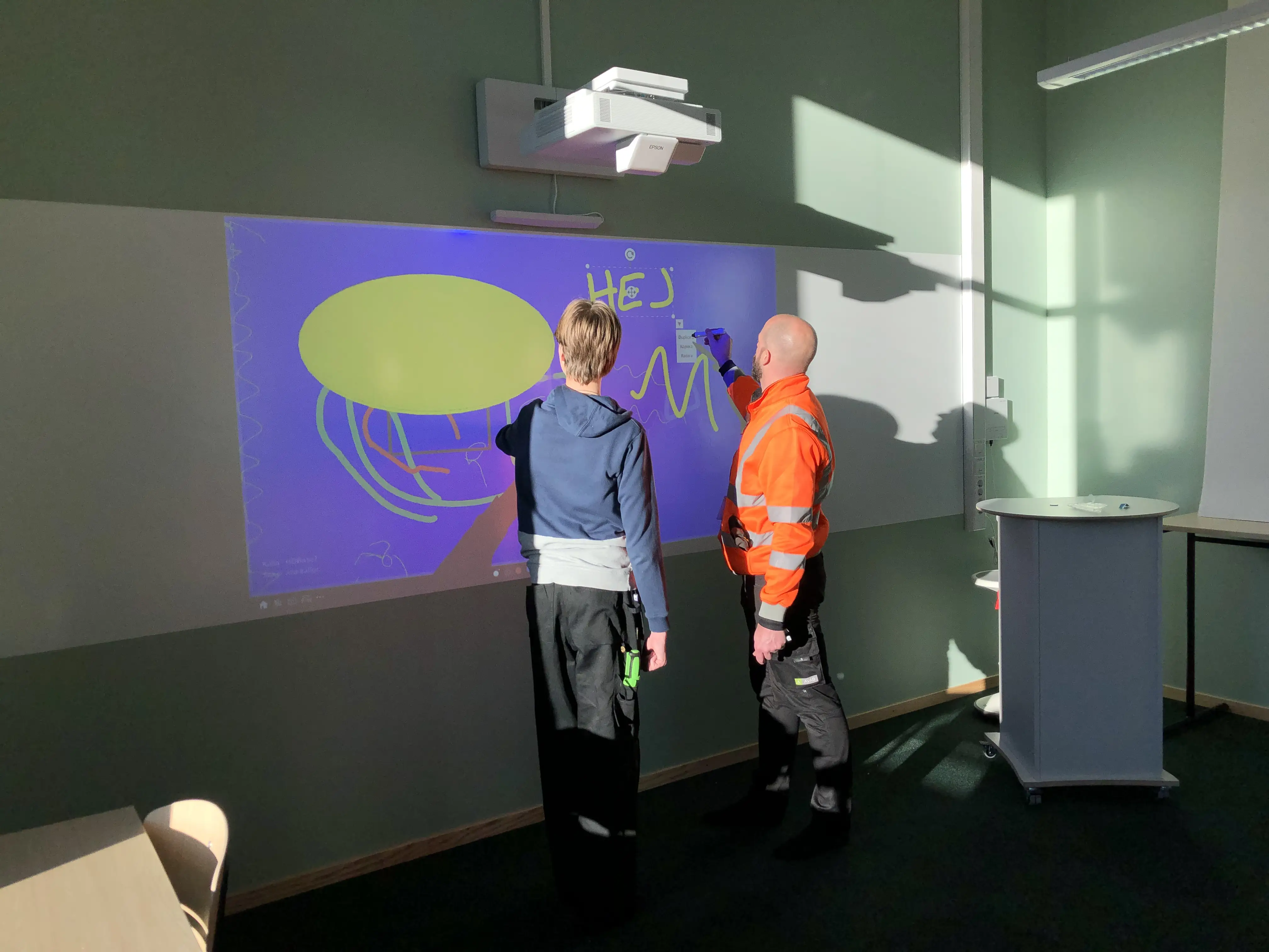 Test av interaktiv touchfunktion i klassrum